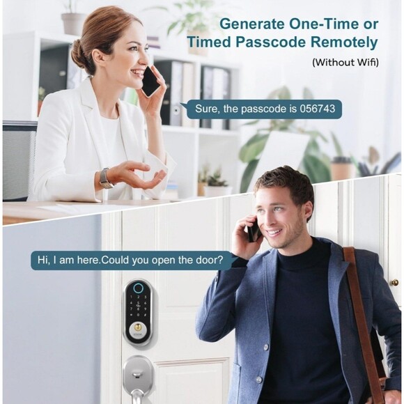 Smart Door Lock, Fingerprint Deadbolt with Keypad, Keyless Entry Front Door Lock - Picture 3 of 9